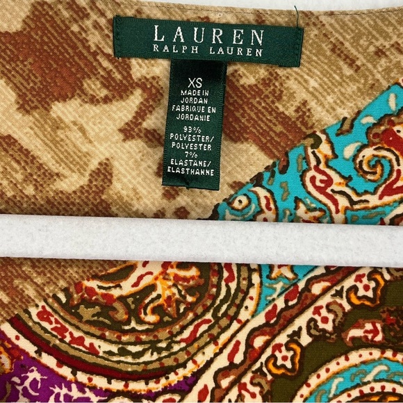 🌟 Lauren Ralph Lauren Paisley Faux Wrap Dress - XS (NWOT) 🌟 - Picture 2 of 8